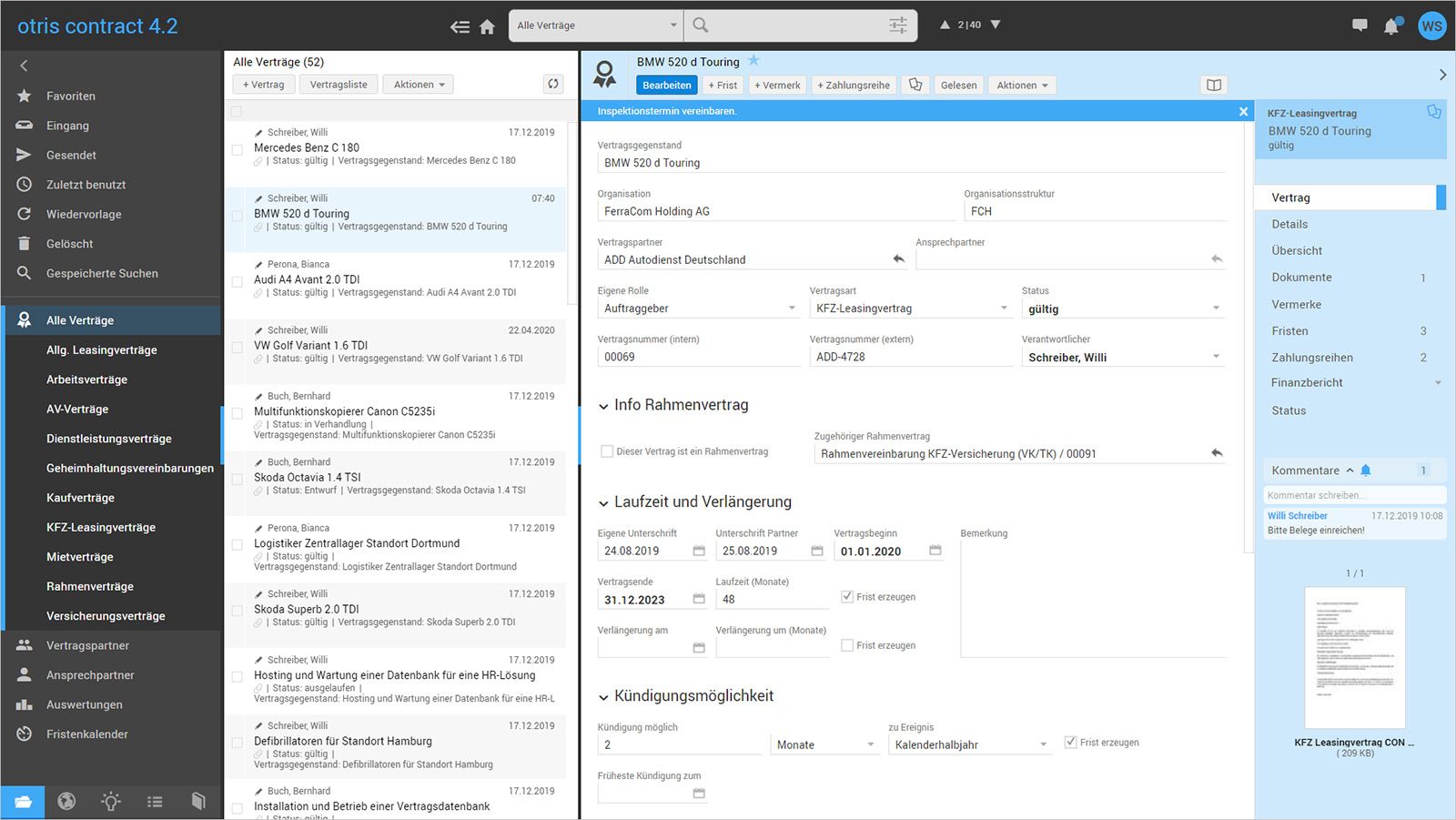 Vertragsmanagement Software Otris Software AG